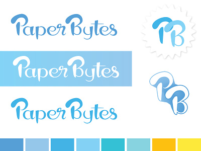 Paper Bytes Brand Redesign color lettering logo palette paper bytes rebrand