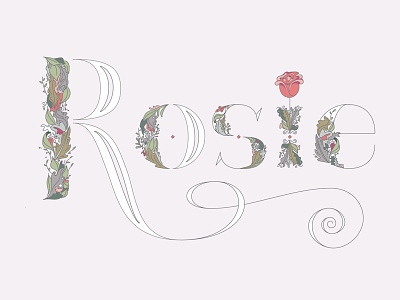 Rosie floral flower lettering rose rosie