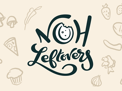 Noh Leftovers Logo food logo script vector lettering