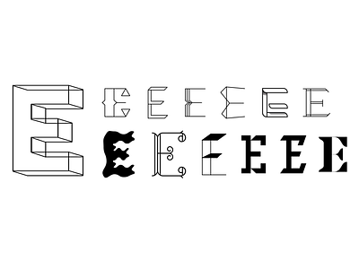 Study on "E", continued e lettering study vector lettering