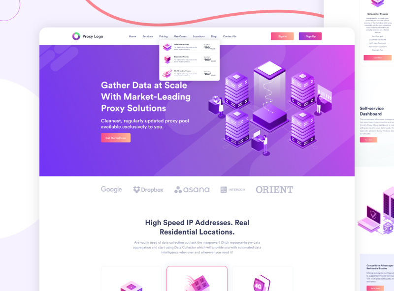 Proxy Website Homepage Design by Sharifulgr on Dribbble