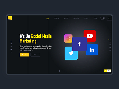 Hero design for Social Media Marketing agency