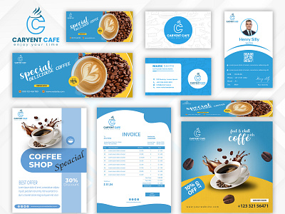 "CARYENT CAFE"- A Modern coffe shop. brand brand logo branding branding design complete branding design full brand illustration logo ui