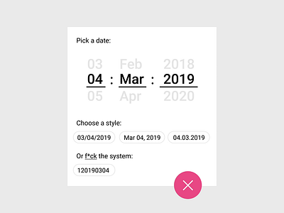 Date animation choose date options time ui ux