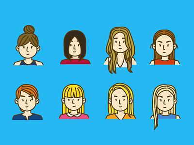 Avatar Girls avatar cartoon characters flat icons illustration illustrations