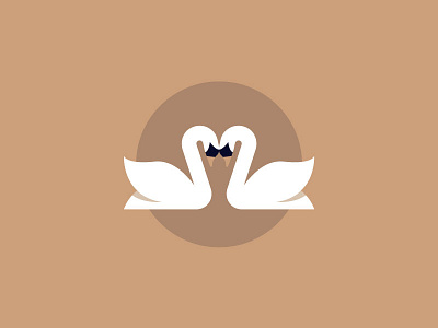 Icon design affection flat icon simple swans