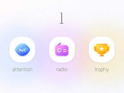 sweet icons with various gradient colours