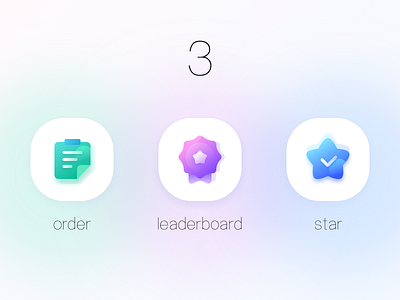 sweet icons with various gradient colours