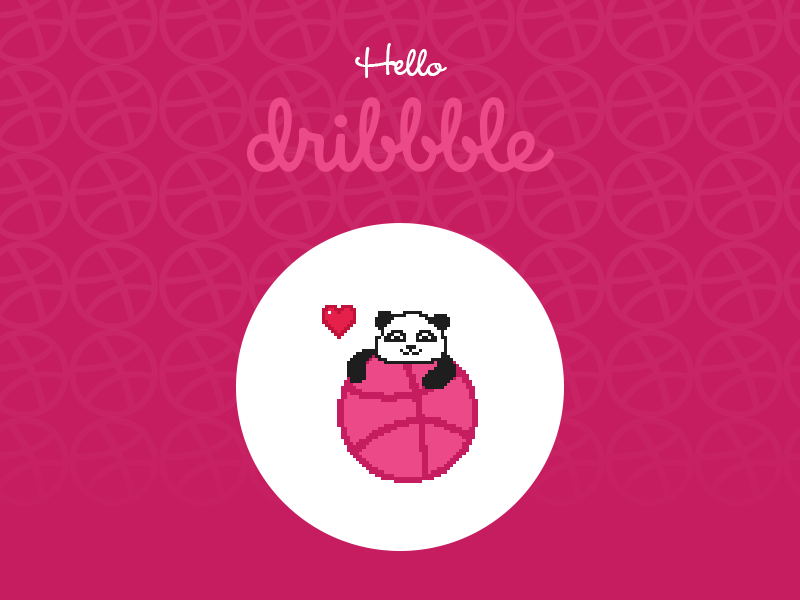 Hello Dribbble dribbble gif hello panda pixel