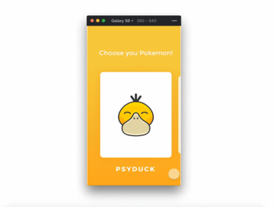 Pokemon Cards - Prototype in InVision Studio