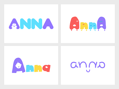 Anna Logo Samples anna branding children colorful daycare logo palindrome
