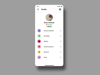 Profile screen for a Driver app app design graphic design illustration mobile typography ui ux