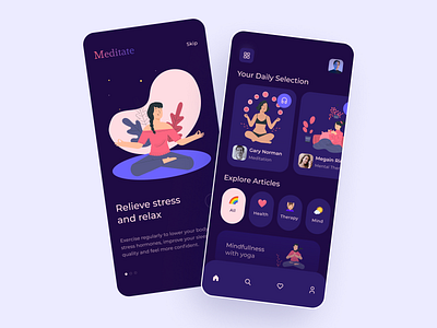 Mental Health App figmadesign health app meditation app mental health mindfulness mobile app design mobile ui ui ux uxdesign
