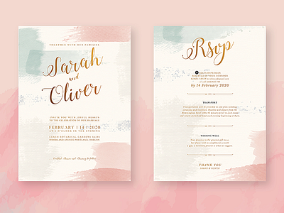 Modern Wedding Invitation brush stroke graphic graphic design modern modern graphics modern wedding modern wedding invitation pastel pastel colors pastels rsvp wedding wedding card wedding invitation wedding invite