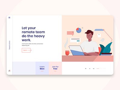 Landing page exploration illustration landing page modern remote remote work remote working team ui ui ux ux vector web web design