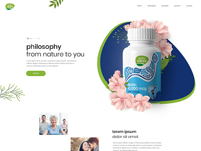 Activ Nature Homepage Design activ active nature biotin curcumin design flower health homepage illustration natural nature philosophy product product design ui ux web ui ux