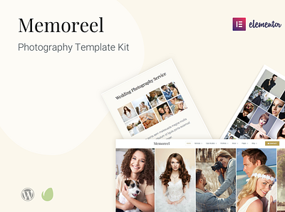 Memoreel - Elementor Pro Photography Template Kit elementor elementor pro envato template design themeforest web design website design wordpress