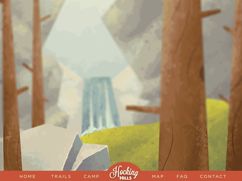 Dailyui 003 | Landing Page 003 camp daily dailyui forest hiking hocking hills illustration landing page ui website