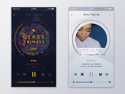 Daily UI — 009 | Music Player + Kuler 009 daily daily ui glass animals interface lianne la havas music player ui