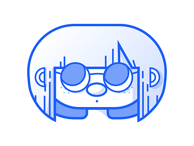 Girl Icon blue character girl glasses icon illustration