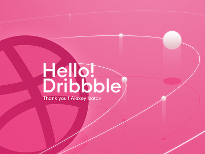 Hello Dribbble ! dribbble hello orbit pink planet space