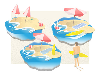 Vacation beach illustration illustrator surf vacation vector wave