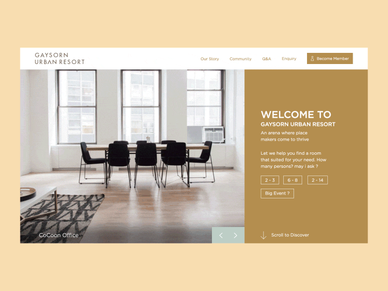 Urban Resort animate landing minimal motion ui ux web