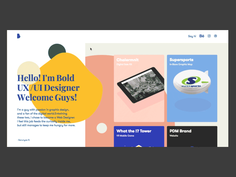 Boldddd colour graphic portfolio space ui ux web white