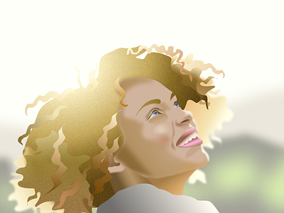 Smiling woman looks up | Illustration animation design dribble shot graphic design illustration ui