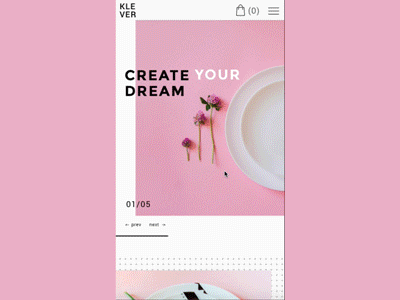 Mobile version for Klever homepage animation homepage menu mobile mobile menu principle shop store website