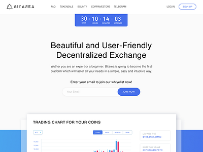 Bitarea banner bitcoin coming soon crypto currency exchange finance landing signup timer website