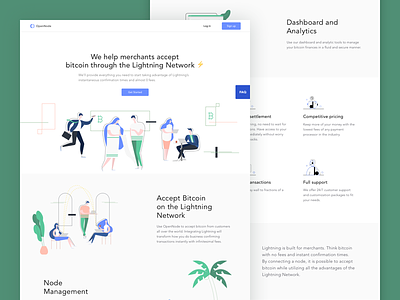 Open Node banner bitcoin btc crypto currency homepage icons illustrations landing network node