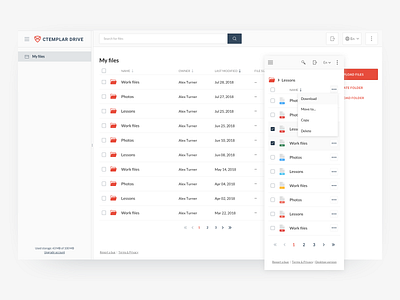 CTemplar drive bulck ctemplar dashboard drive file file storage folder platforme secure secure platform storage table upload web web application
