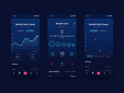 Stacked App app application barbell chart exercise fitness fitness app graph gym healthcare ios mobile rest set sport staked statistic stats timer workout