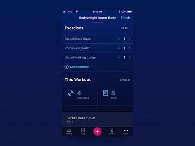 Stacked App animation app application barbell card exercise fitness fitness app gym hralth ios mobile plate routine set timer weight workout