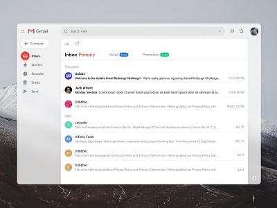 Gmail Redesign app design desktop desktop app email gmail google icon mail redesign ui uidesign userinterface ux