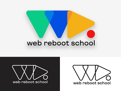 logo online-school Web Reboot School black white branding colors design logo vector w letter w letter logo