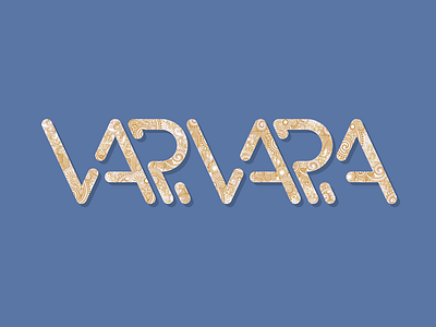 Varvara baby name lettering letters logo paisley