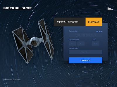 Daily UI: #002 Credit Card Checkout card credit dailyui design starwars ui