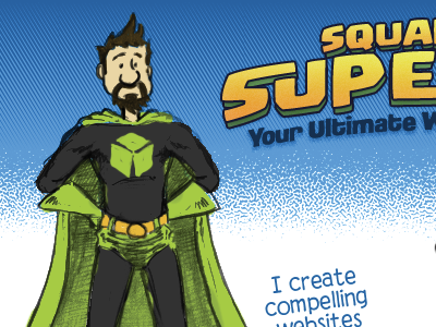 Squarespace Superhero Site Sketch cartoon illustration sketch web site