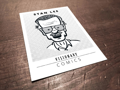 Stan Lee - Visionary Trading Card black cartoon illustration ink stan lee trading card visionary white
