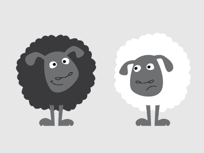 Sheep animals black vector white