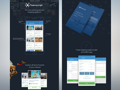 Townscript event app UI android behance india presentation saurabhj townscript ui