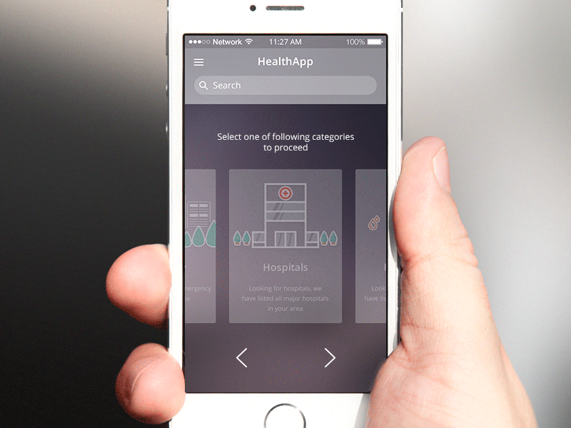 Health App ui animation health india saurabhj search ui