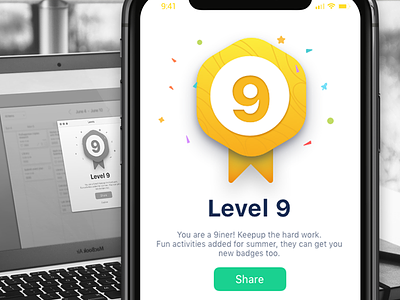 Level badge badge client app diary education gamification india level saurabhuxd ui ux