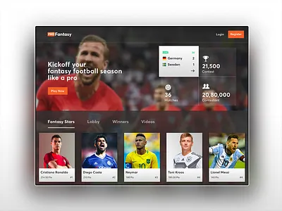 Fantasy Football fantasy football india players saurabhuxd soccer ui ux worldcup