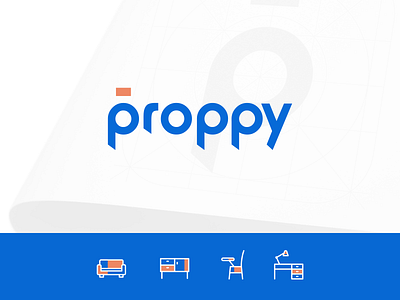 Proppy - On demand commercial rentals branding india logo logotype prop proppy rental saurabhuxd typography