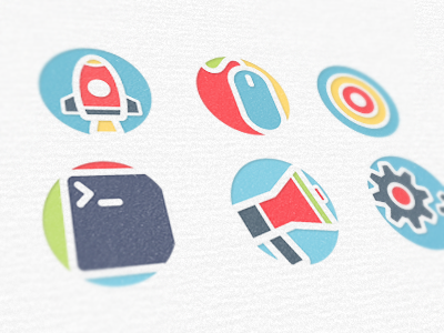 Services Icons colorful cut hover icons paper saurabhj selected services set ui web