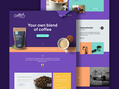 Collect v2 branding coffee purple ui visual webdesign