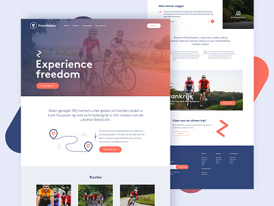 Freewheelers blue cycling icons minimal orange photography webdesign